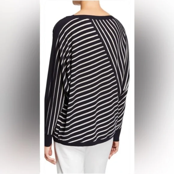 Lafayette 148 New York Directional Striped Sweater - Picture 2 of 8